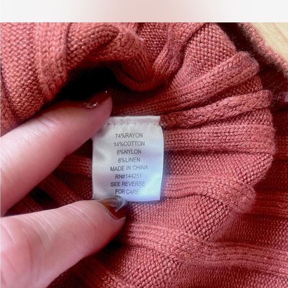 Anthropology |Rue and Willowl Ribbed Knit Pumpkin Orange Sleeveless Sweater sz S - Picture 5 of 5